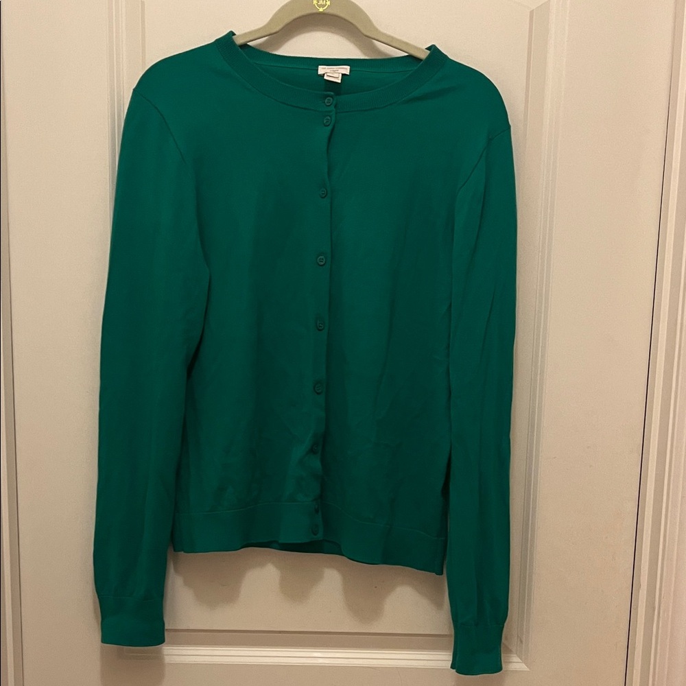 Green Button-Up Cardigan